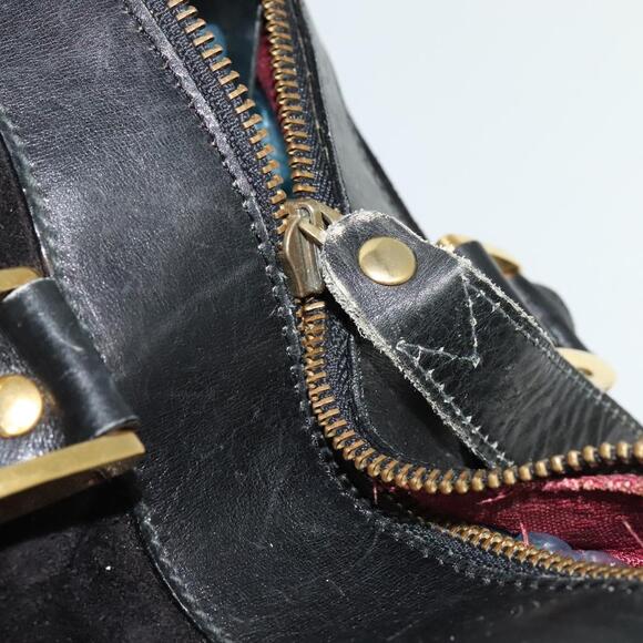 GUCCI Boston Bag Suede Black Gold - Picture 7 of 16